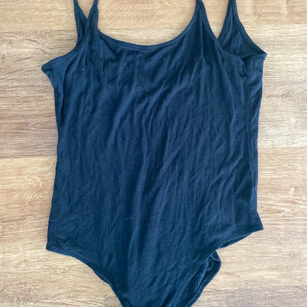 American Eagle Outfitters Black Ribbed Bodysuit